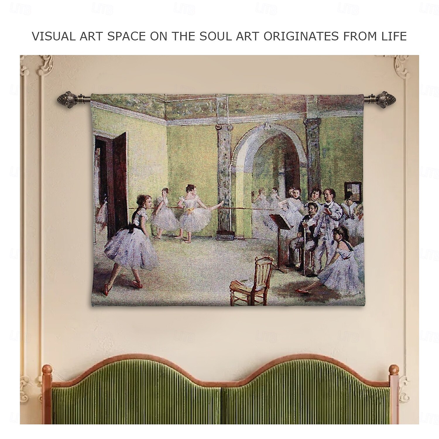 Jacquard Woven Tapestry Gobelin Aubusson Wall Art Hanging Aubusson Large Tapestry Reproduction Loom Cotton Weave Ballet Class Belgian Tapestry (without tassels and rod) 2025 - $91.99 –P9