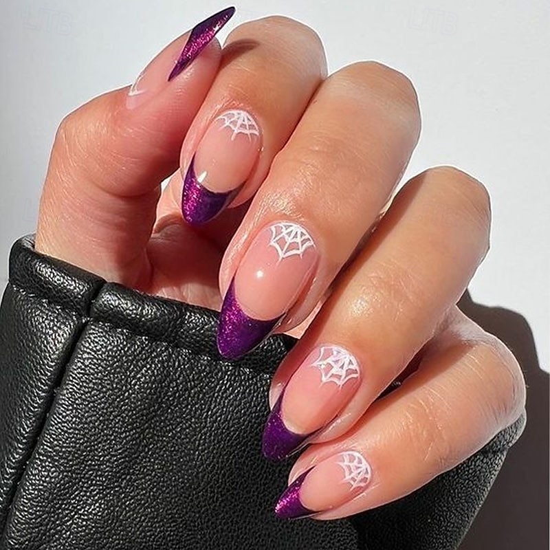 1conjunto Resina Clássico Melhor qualidade Criativo Moda dia das Bruxas Festa / Noite Festival Unhas postiças para Unha de Dedo de 2025 por $10.99 –P22