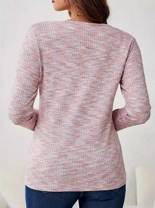 kvinners tunika elegant mote lange ermer vanlige topper v-hals daglig svart rød blå grønn vår høst 2025 - $29.99 –P3
