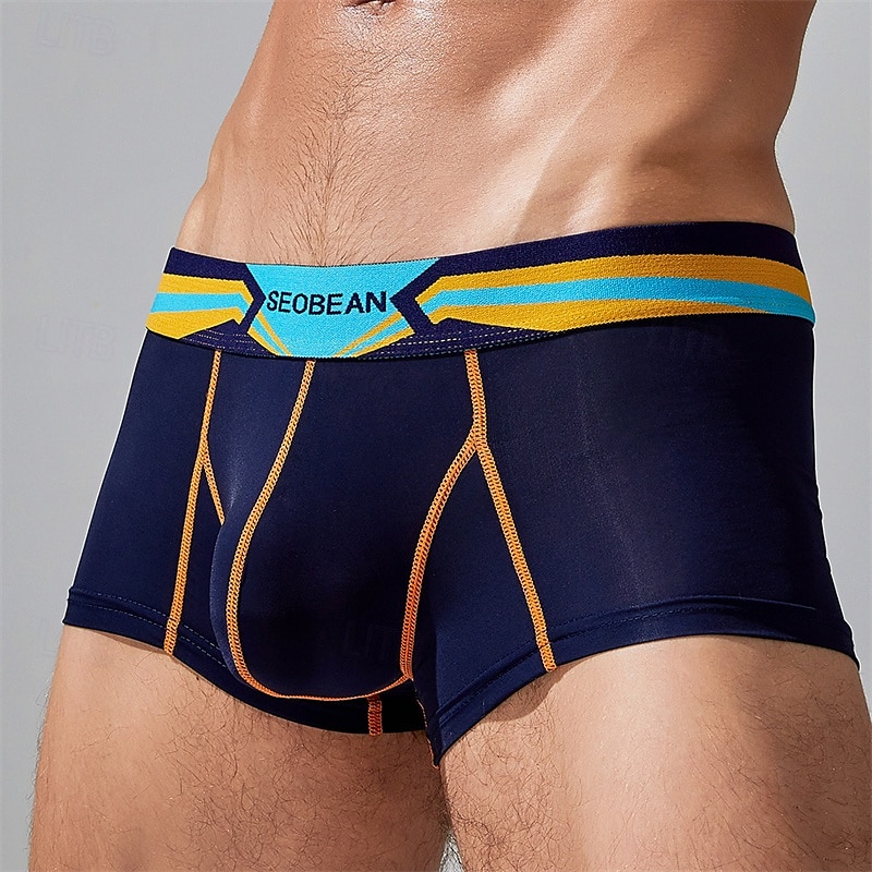 Herren 1 pc Unterwäsche Boxer Boxer-Shorts Nylon Atmungsaktiv Weich Komfortabel Farbblock Buchstabe Mittlere Hüfthöhe Schwarz Weiß 2025 - $10.49 –P19
