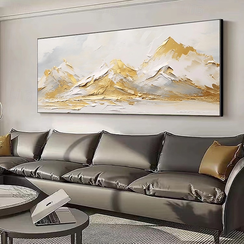 Pintura a óleo sobre tela pintada à mão montanha dourada pinturas de paisagens sala de estar grande arte de parede pintura personalizada decoração de casa sem moldura de 2026 por $101.99 –P5