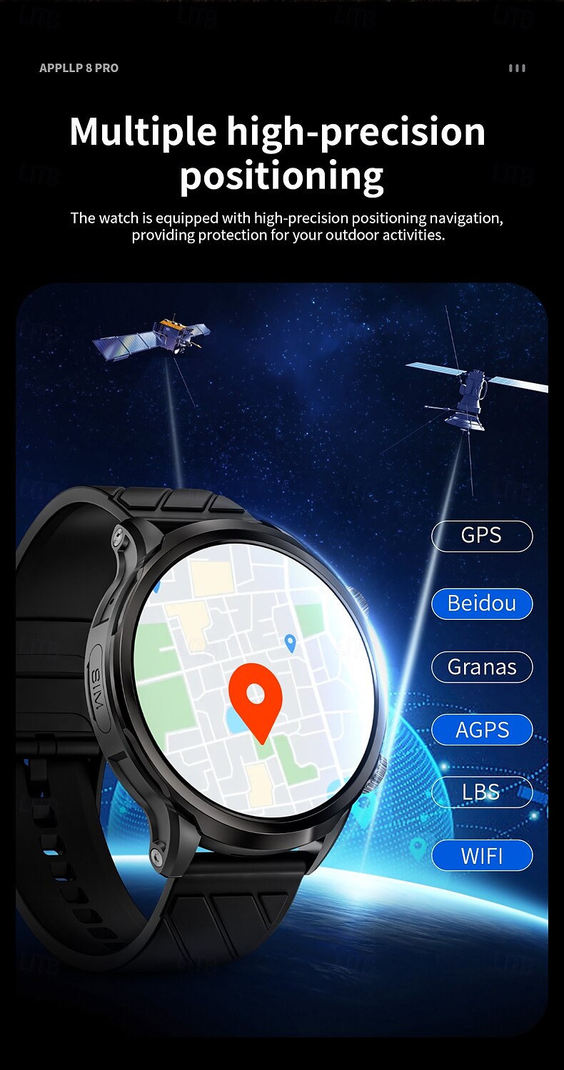 LOKMAT APPLLP 8 PRO Умные часы 1.85 дюймовый Смарт-часы-телефон 3G 4G Bluetooth Педометр Напоминание о звонке Датчик для отслеживания сна Совместим с Ноль Женский Мужчины GPS 2025 - $132.99 –P18