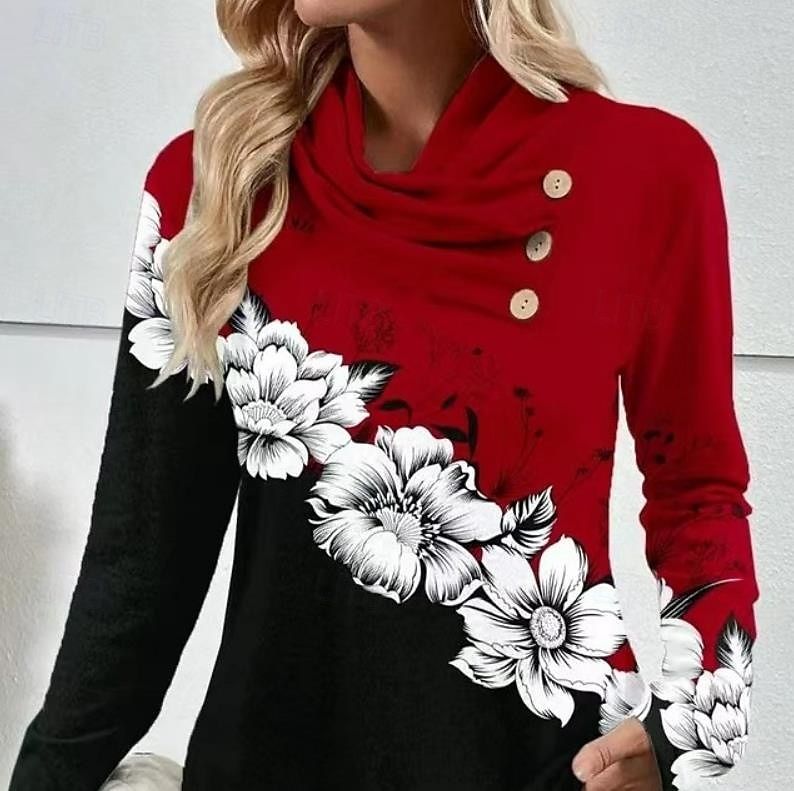 Damenbluse stilvoll modern langarm normale Oberteile Arbeit Alltag rot Frühling Herbst 2025 - $29.99 –P3
