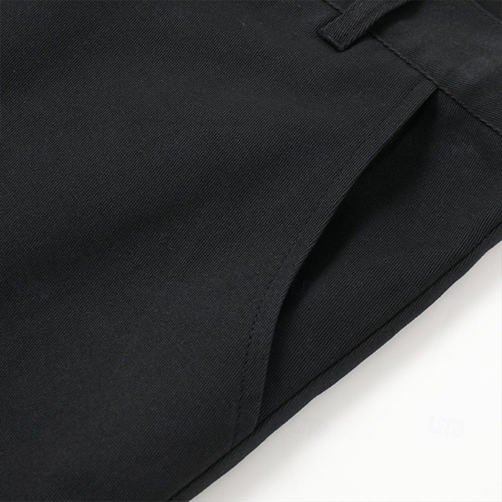 Men's Trousers Chinos Summer Pants Casual Pants Zipper Plain Comfort Breathable Full Length Casual Daily Holiday Fashion Basic Black Khaki Micro-elastic 2025 - $25.99 –P9