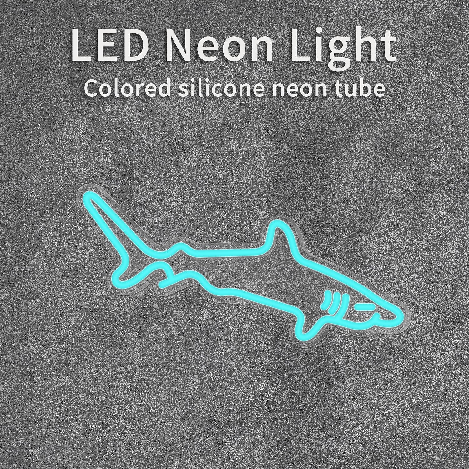 1pc blauwe haai led neonlichtbord, usb-aangedreven neonlichtbord voor thuis slaapkamer aquarium dierentuin bar club pub feest wandkunst decoratie hangende lamp 2026 - $32.99 –P4