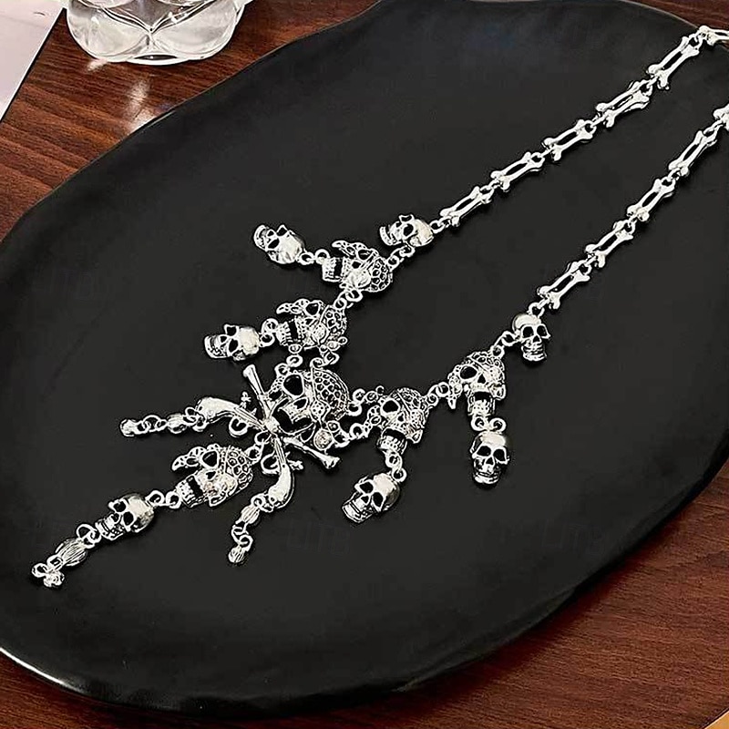 Gargantilhas cromada Mulheres Punk Moda Personalizada Geométrico Forma Geométrica Colar Para Festa dia das Bruxas Bandagem de 2025 por $16.99 –P2