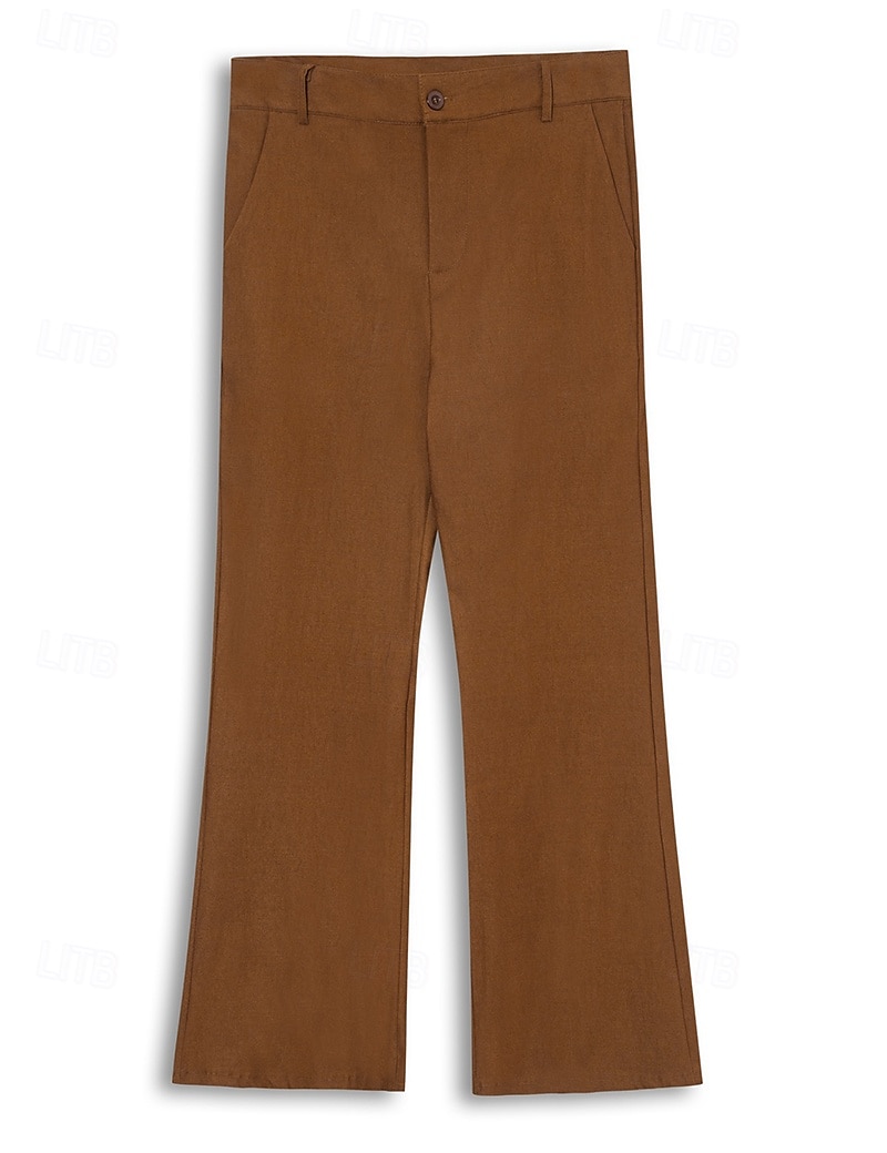 Men's Dress Pants Flared Pants Bell Bottom Trousers Suit Pants Pocket Plain Comfort Breathable Full Length Outdoor Daily Going out Fashion Casual Black White Micro-elastic 2025 - $31.99 -P3