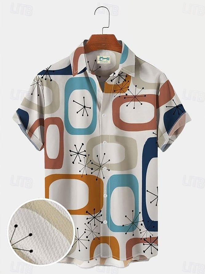 Herren Farbblock Westernhemd Knopfhemd Cowboy-Shirt Kurzarm Modisch Strassenmode Designer Outdoor Täglich Festtage Sommer Frühling Umlegekragen Bedruckt Button-Down Weiß Gelb Hellgrün Rosa Schwarz 2025 - $24.99 –P5