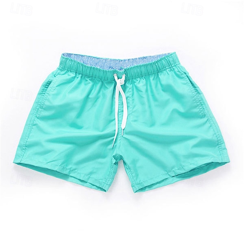 Herre Surfeshorts Badeshorts Snorer Elastisk midje Elastisk snordesign Ensfarget Hurtigtørkende Sport Kort Daglig Ut på byen Strand Gatemote Fritid Svart Hvit Mikroelastisk 2025 - $10.49 –P5