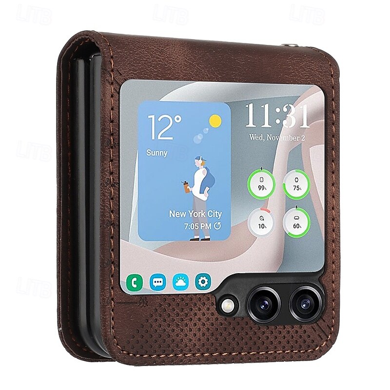 2025年 電話 ケース 用途 サムスンのギャラクシー Zフリップ6 Z Flip 5 Z Flip 4 Z Flip 3 フリップカバー 耐衝撃 幾何学模様 PC PUレザー コレクション – $17.99 –P10