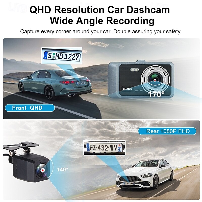 2025年 X9 1440P 新デザイン / HD / リアカメラ付き 車のDVR １７０度 広角の 4 インチ IPS ダッシュカム ととも​​に WIFI / ナイトビジョン / G-Sensor 4 赤外線LED カーレコーダー  コレクション – $96.99 –P8
