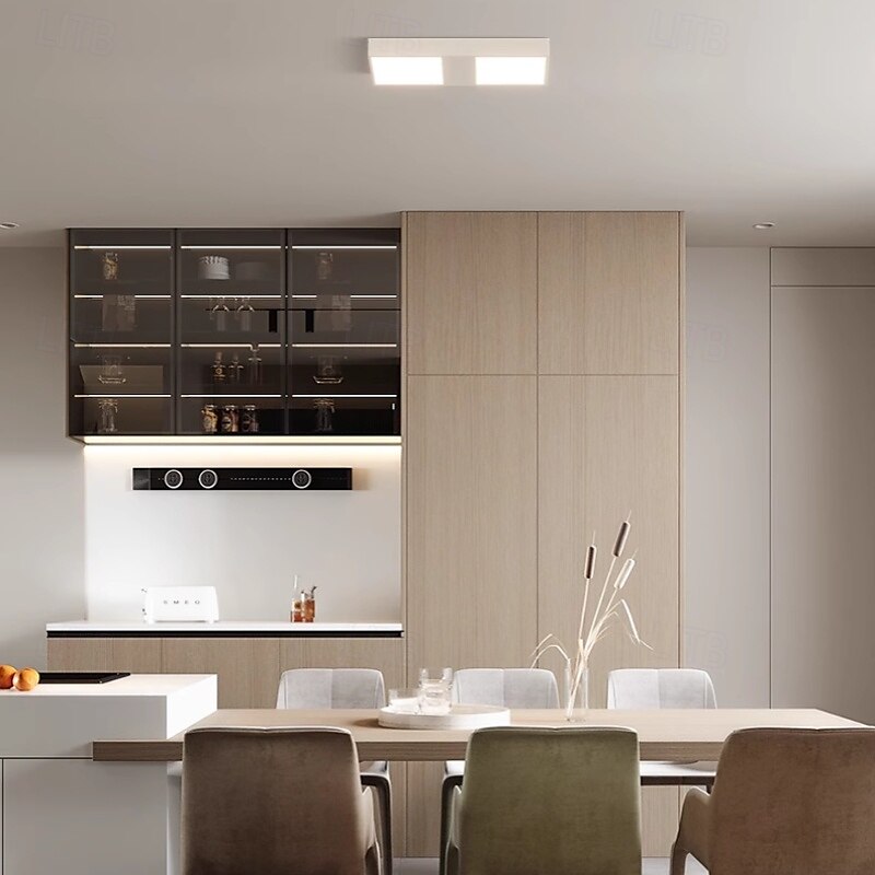 LED Ceiling Lights Stepless Dimming 28/36.5cm 2-Light Contemporary Modern Flush Mount Ceiling Light Aluminum 20W Square Flat Modern Ceiling Lamp for Bedroom Kitchen Laundry 110-240V ONLY DIMMABLE WITH REMOTE CONTROL 2025 - $79.99 –P3