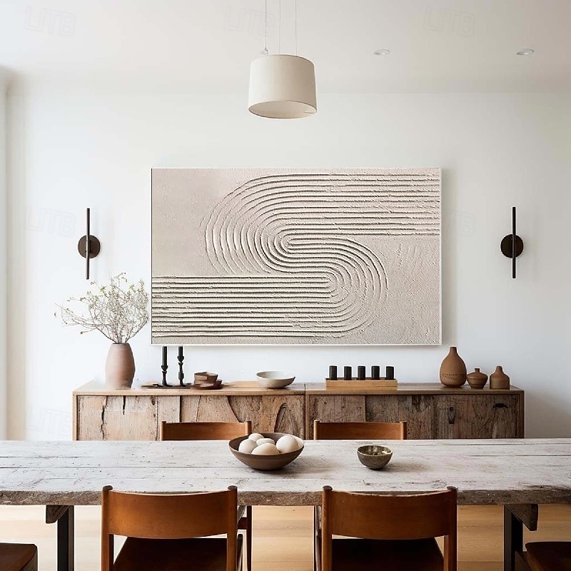 stor handgjord abstrakt grå målning handgjord abstrakt oljemålning handmålad beige målning handgjord wabi sabi konstverk oljemålning texturerad oljemålning beige oljemålning modern dekoration 2025 - $158.99 –P4