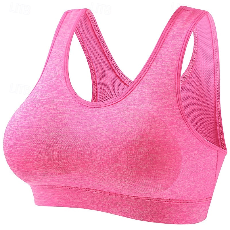 Dames Lichte ondersteuning Sport bh's Running BH Verwijderbare vulling Controle over meebewegen Goede top Gewatteerd Fitness Recreatiesport Hardlopen Ademend Lichtgewicht Zacht Donker roze Zwart Wit 2025 - $11.99 –P8