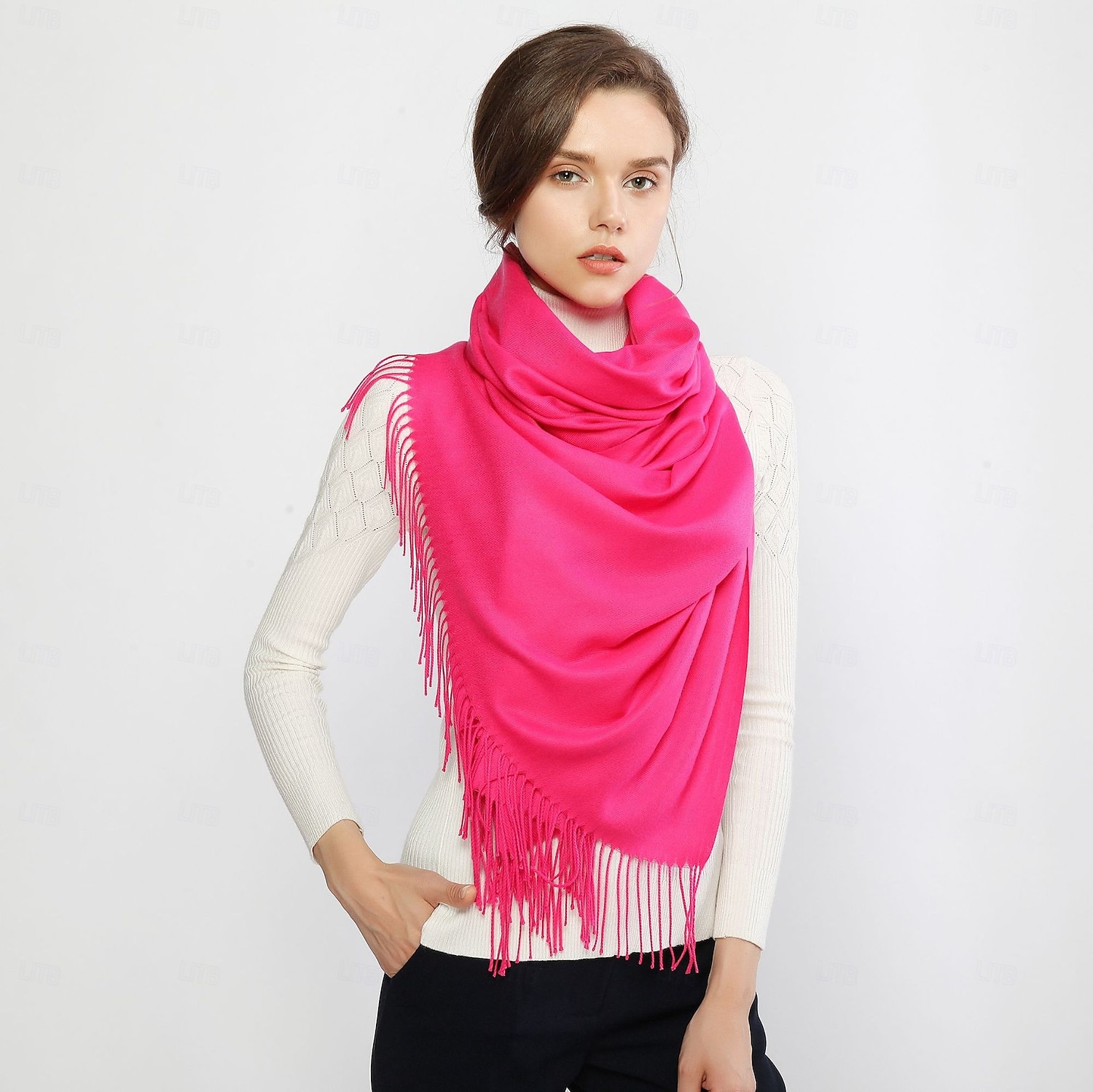 kvinners skjerf pashmina sjal og omslag til kveldskjole brudepike bryllup brude vinter varme lange store skjerf 2025 - $24.99 –P13