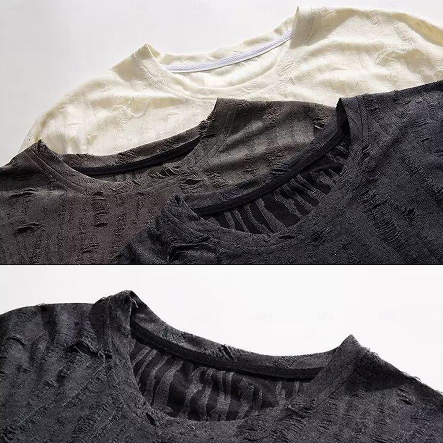 Herren Hemd T Shirt Kurzarmshirt Strick-T-Shirt Kurzarm Kragen Rundhals Frühling & Sommer Einfach Mode Vintage-Stil Lässig Urlaub Lässig Ferien Schwarz Beige Kaffee Top T-Shirt für Herren 2025 - $28.99 –P5
