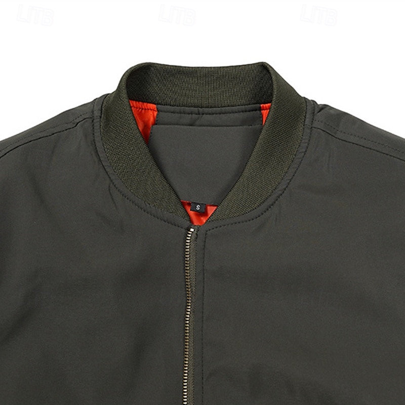 Homme Veste légère Bomber Coupe-vent Veste décontractée du quotidien Vacances Chaud Poche Automne hiver Plein Mode Classique Col Mao Normal Noir Vert Véronèse Bleu de minuit Gris Veste de 2025 ? $62.99 –P14