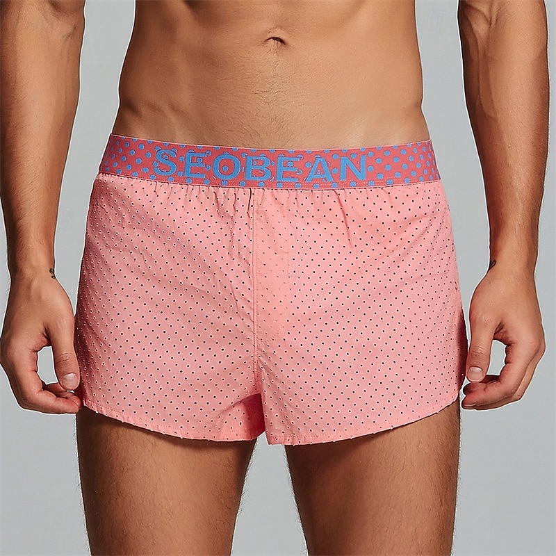 Herren 1 pc Unterwäsche Boxer Boxer-Shorts 100% Baumwolle Atmungsaktiv Weich Komfortabel Buchstabe Mittlere Hüfthöhe Schwarz Rosa 2025 - $16.49 –P5