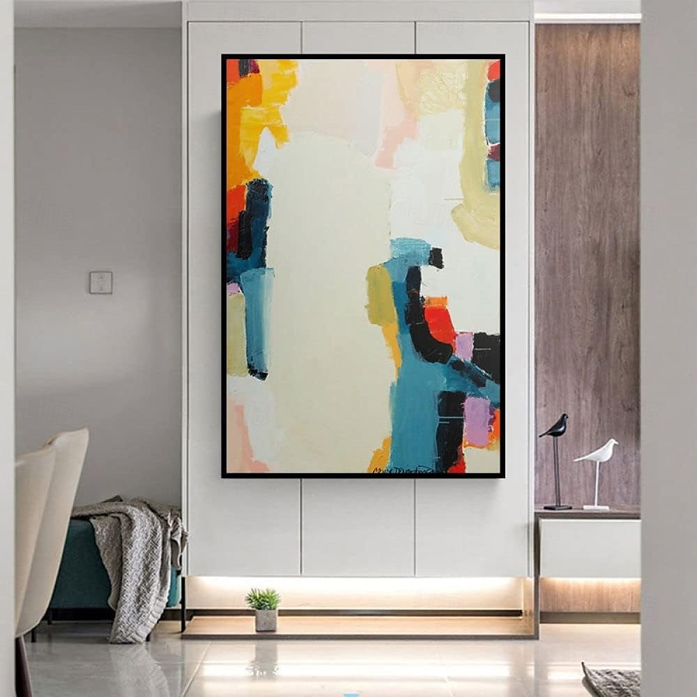 Handmade Oil Painting Canvas Wall Art Decoration Abstract Color Block for Home Decor Rolled Frameless Unstretched Painting 2025 - $50.99 –P1