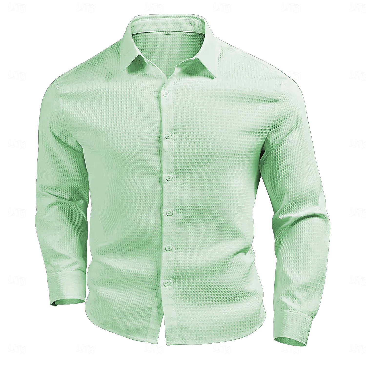 Herren Waffelhemd Sommerhemd Freizeithemd Waffelstrickhemd Weiß Hellgrün Rosa Dunkelgray Aprikose Langarm Mode Einfarbig Umlegekragen Urlaub Ferien Bekleidung Baumwolle Mode Arbeit Lässig Bequem 2025 - $25.99 –P6
