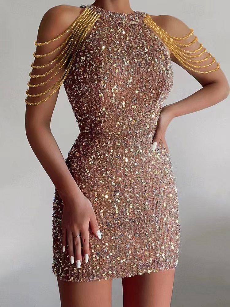 white christmas dresses Impress The Best Sequin Mini Dress main image 1