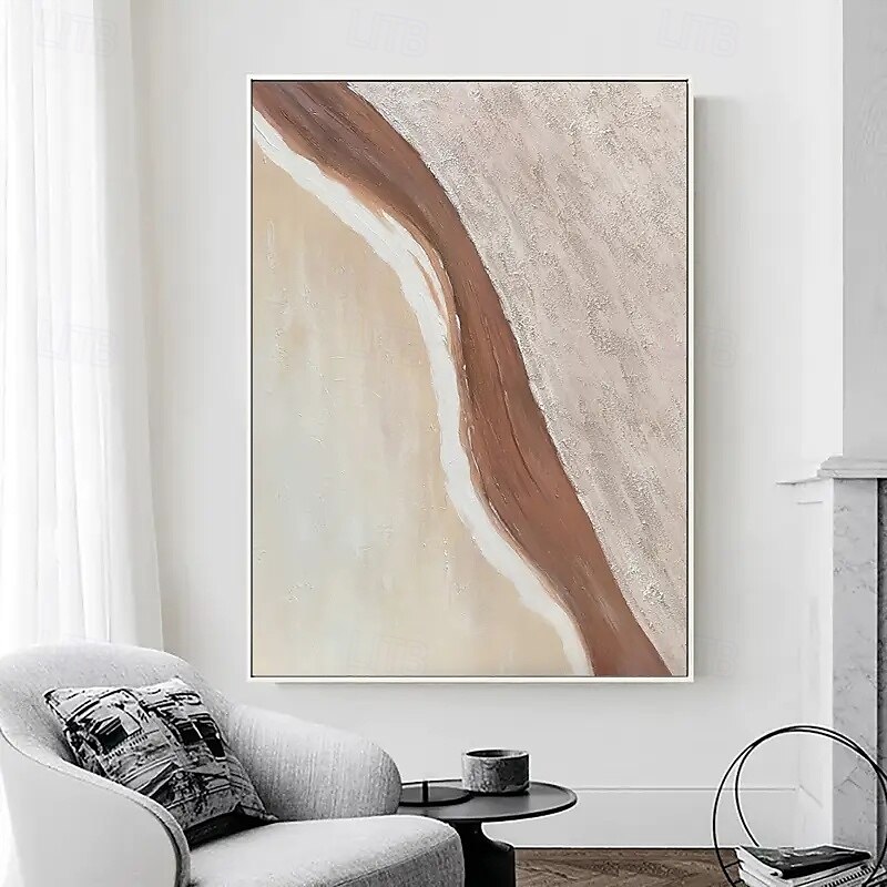 großes Gemälde handgemachtes abstraktes Ölgemälde handgemalt beige Gemälde handgemachtes Wabi Sabi Kunstwerk Ölgemälde handgemalt strukturiertes Ölgemälde beige Ölgemälde modernes Dekor 2025 - $125.99 –P7