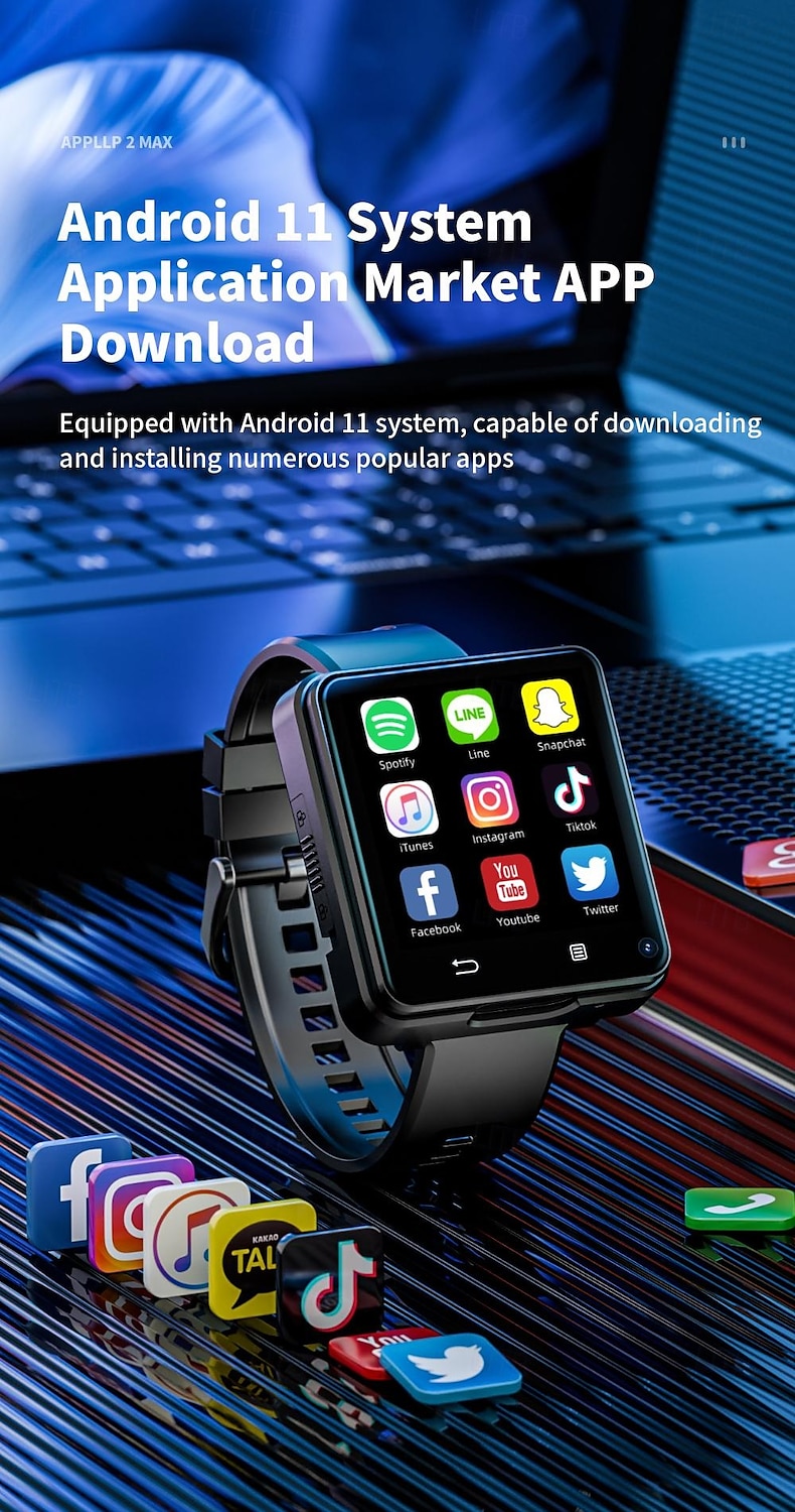 LOKMAT APPLLP 2 MAX Умные часы 2.64 дюймовый Смарт-часы-телефон 3G 4G Bluetooth Педометр Напоминание о звонке будильник Совместим с Ноль Женский Мужчины GPS Хендс-фри звонки Медиа контроль IPX-4 57 2025 - $157.99 –P14