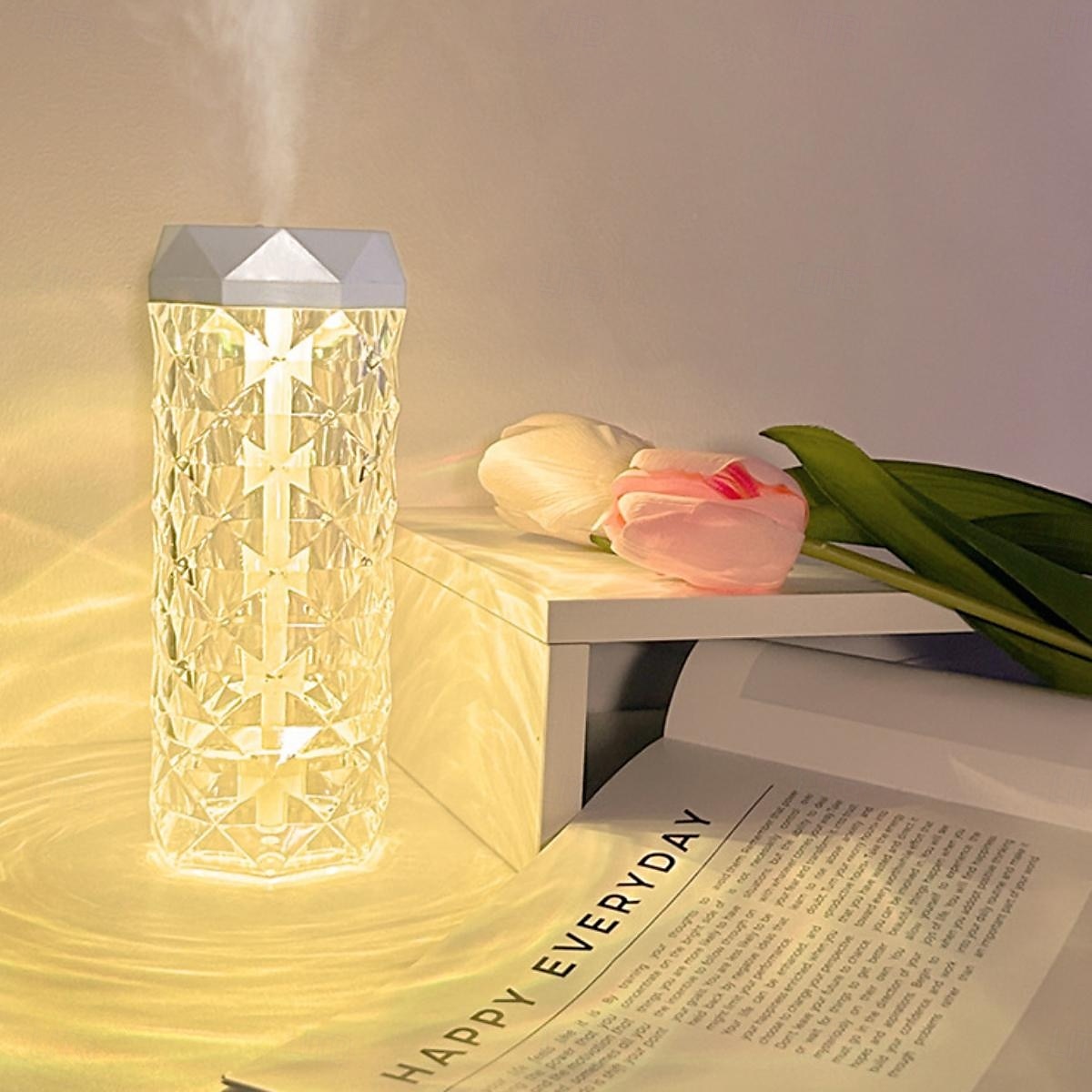 Crystal Clear Air Humidifier USB Night Light Air Humidifier Small Air Purifier Table Lamp Bedroom Desktop Humidifier Air Fresheners 1000ML 2025 - $25.99 –P4