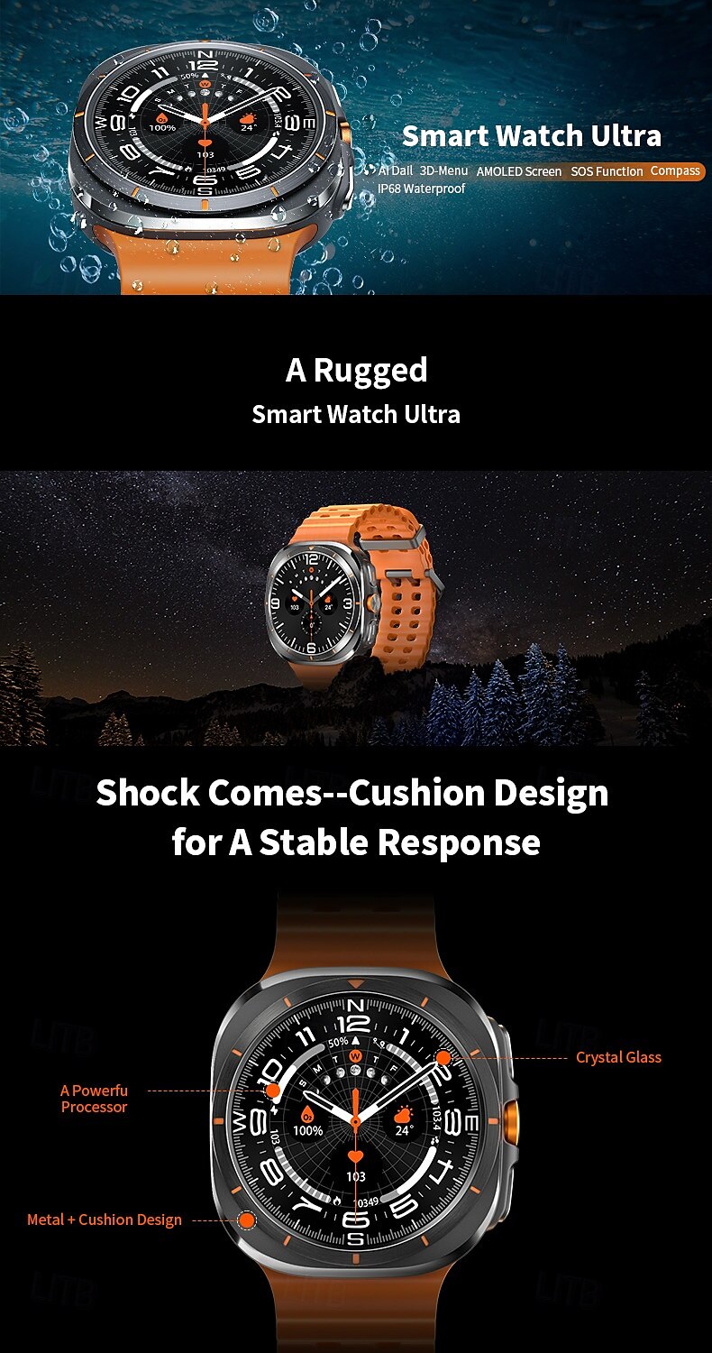 iMosi 1.43 inch Smart watch Fitness Running Watch Bluetooth Pedometer Call Reminder Activity Tracker Compatible with Android iOS Women Men Long Standby Hands-Free Calls Waterproof IP68 2025 - $56.99 –P1