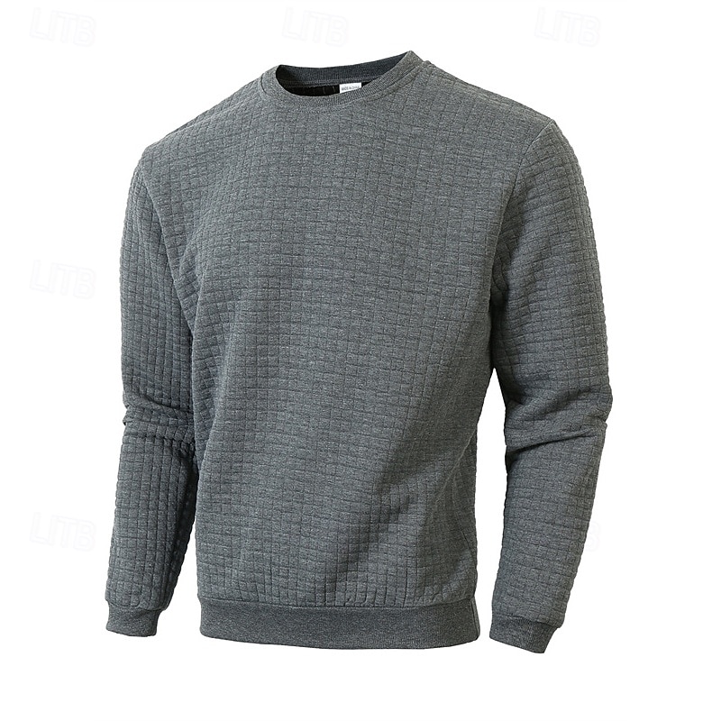 Bărbați Hanorca Hanorac Waffle Negru Alb Verde Militar Kaki Gri Închis Stil Nautic Simplu Striat Texturat Textură tricotată Sporturi & Exterior Zilnic Concediu Poliester Șic Stradă De Bază Casual 2026 - $18.99 –P18
