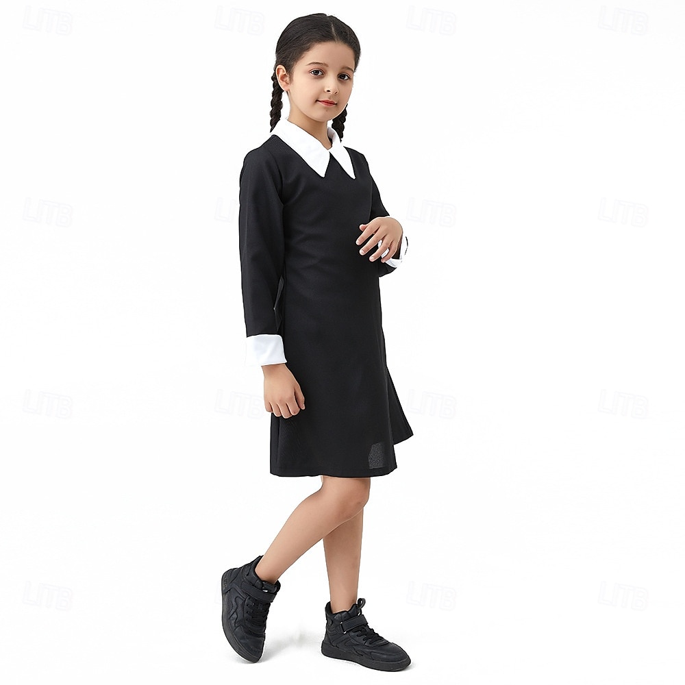Szerda Addams Addams család szerda Ruhák Szerepjáték Filmsztár jelmez for Lány Gyermek Álarcos mulatság Hétköznapi 2025 - $28.99 –P1