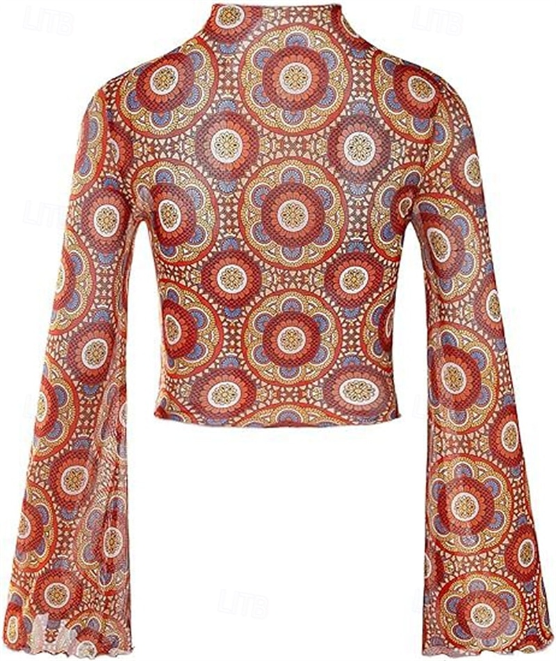 Retrò Vintage Anni '70 Disco Crop Top Hippie Stampa Per donna Giorno dei Re Mascherata Festa / Sera Parata dell'Orgoglio Mese dell'orgoglio Adulti Top del 2025 a $17.99 –P2