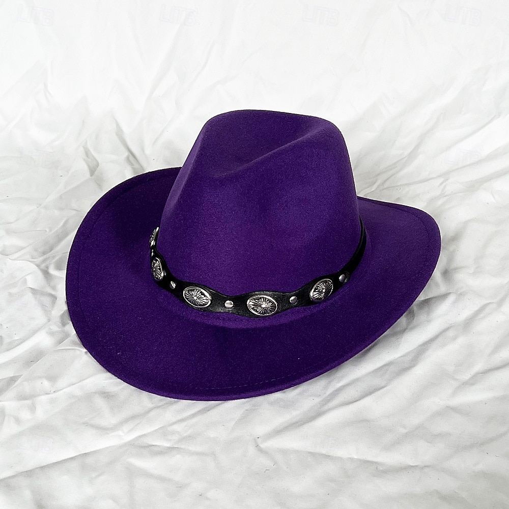 chapeau de cowboy western blanc pour femmes et hommes, chapeau de cowboy bouclé avec fedora en cuir, chapeau de cavalier toca toca de 2025 ? $18.49 –P17