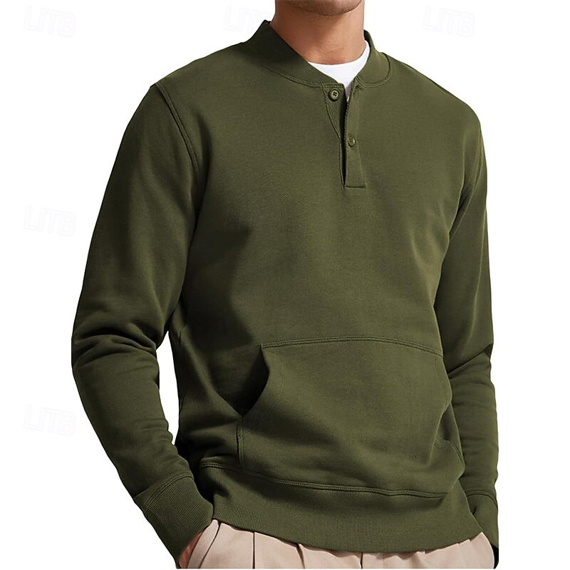 Hombre Sudadera Albaricoque Blanco Rosa Verde Ejército Morado Cuello Mao Plano Bolsillo delantero Deporte Diario Festivos Ropa de calle Básico Casual Primavera & Otoño Ropa Sudaderas con capucha 2025 - $32.99 –P7
