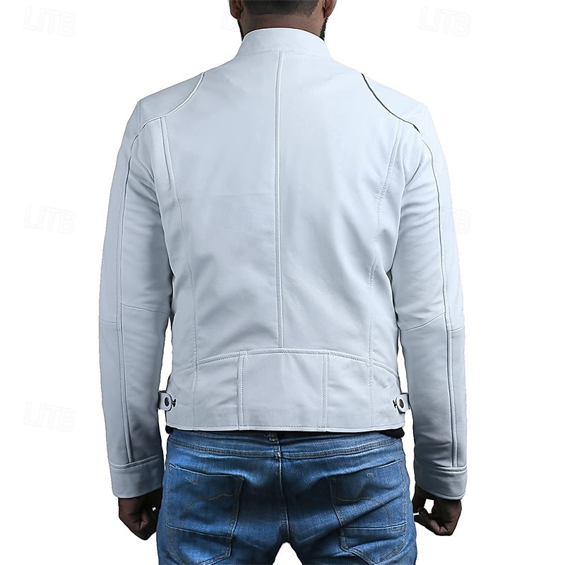 Per uomo Giacca in Ecopelle Giacca di transizione Giacca da Biker Giacca in pelle rossa Vacanza Quotidiano Antivento Caldo Tasca Autunno & Inverno Semplice Moda Classico Collo alla coreana Regolare del 2026 a $41.99 –P13