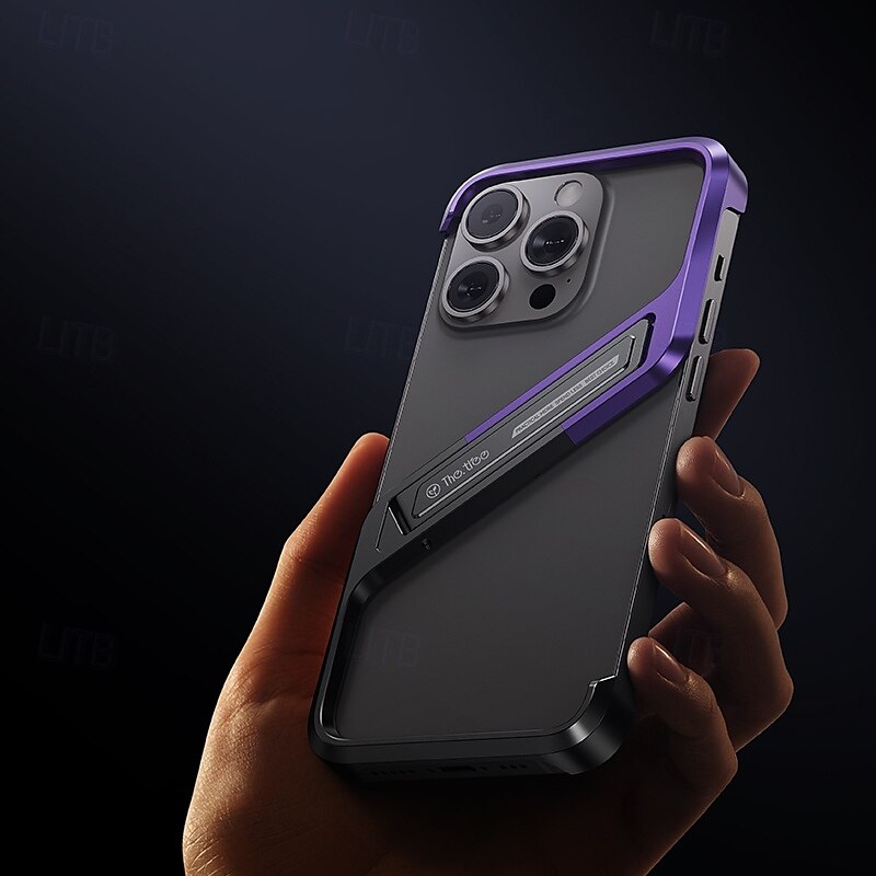 телефон Кейс для Назначение айфон 16 про макс iPhone 15 Pro Max iPhone 14 Pro Max iPhone 13 Pro Max Кейс на заднюю панель со стендом Защита от удара Металл 2025 - $29.99 –P7