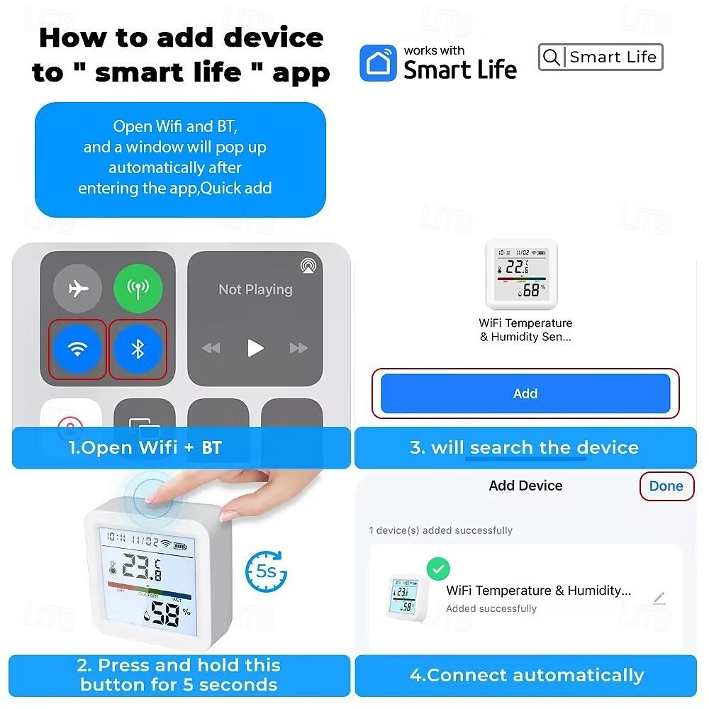 termometro igrometro termometro intelligente per la casa lcd retroilluminato con supporto staccabile sensore di umidità della temperatura digitale monitoraggio in tempo reale registrazione zigbee wifi del 2025 a $28.99 –P14