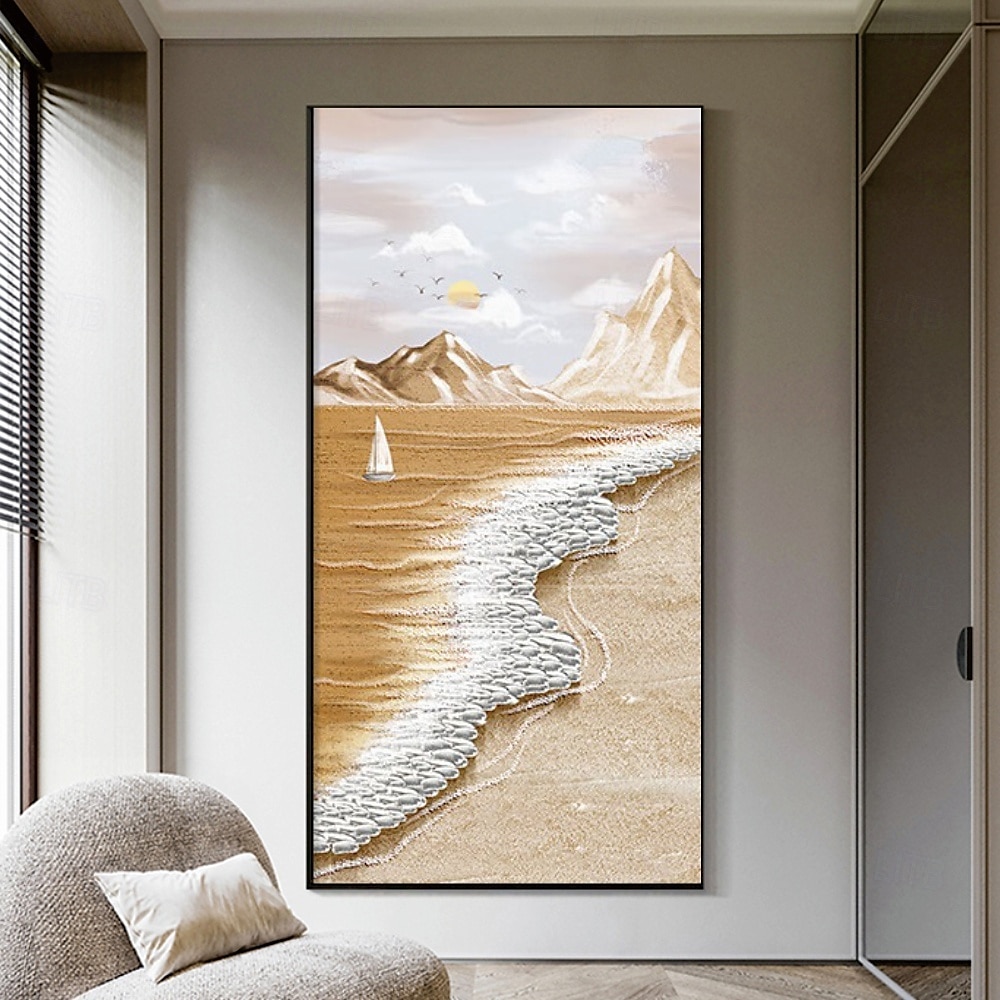 handgemachtes 3D-Wellen-Ölgemälde, handgemalte Wandkunst, modernes abstraktes Ozean-Ölgemälde, handgemaltes Landschaftsgemälde, Heimdekoration, gerollte Leinwand, kein Rahmen, ungedehnt 2025 - $83.99 –P4