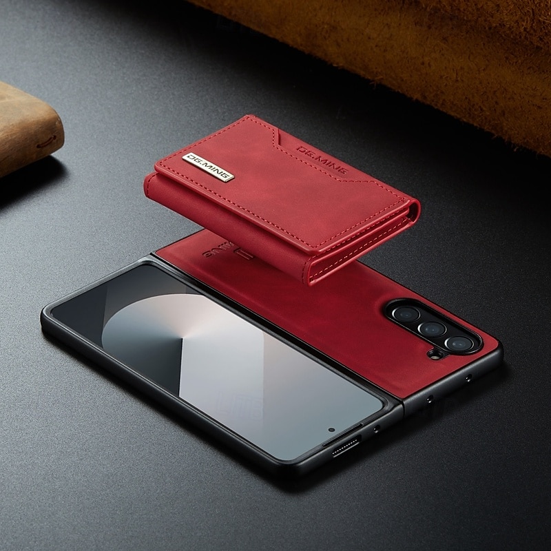 telefone Capinha Para Samsung Galaxy Dobra Z 7 Dobra Z 6 Z Fold 5 Z Fold 4 Z Fold 3 Capa traseira Com Suporte Destacável Magnética Retro TPU PC Couro PU de 2025 por $18.99 –P6