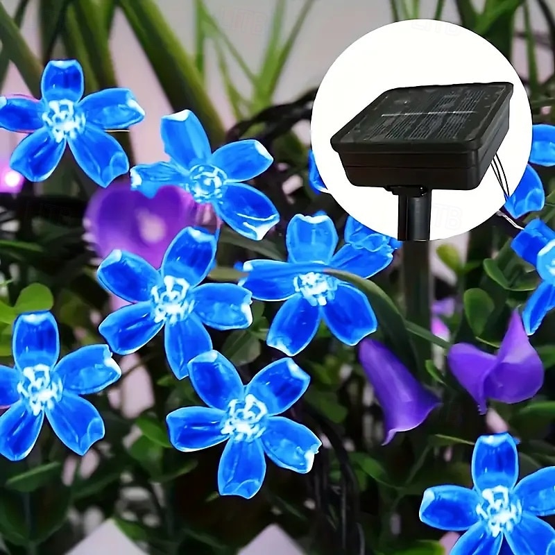 1pc Solar Flower String Lights, Cherry Tree Branch Light Outdoor 6.5M/21FT 30 LED Fairy Light IP65 Waterproof for Garden Fence Patio Yard Party Decor Christmas Halloween Decoration 2025 - $13.99 –P3