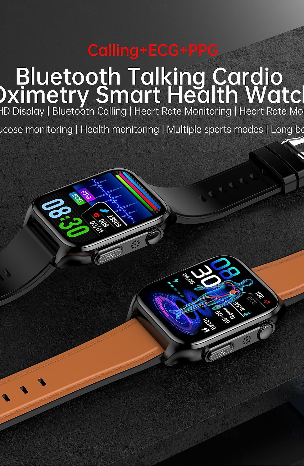 TK12 Smart Watch 1.96 inch Smartwatch Fitness Running Watch Bluetooth ECG+PPG Pedometer Call Reminder Compatible with Smartphone Women Men Long Standby Hands-Free Calls Waterproof IP 67 46mm Watch 2025 - $69.99 –P1