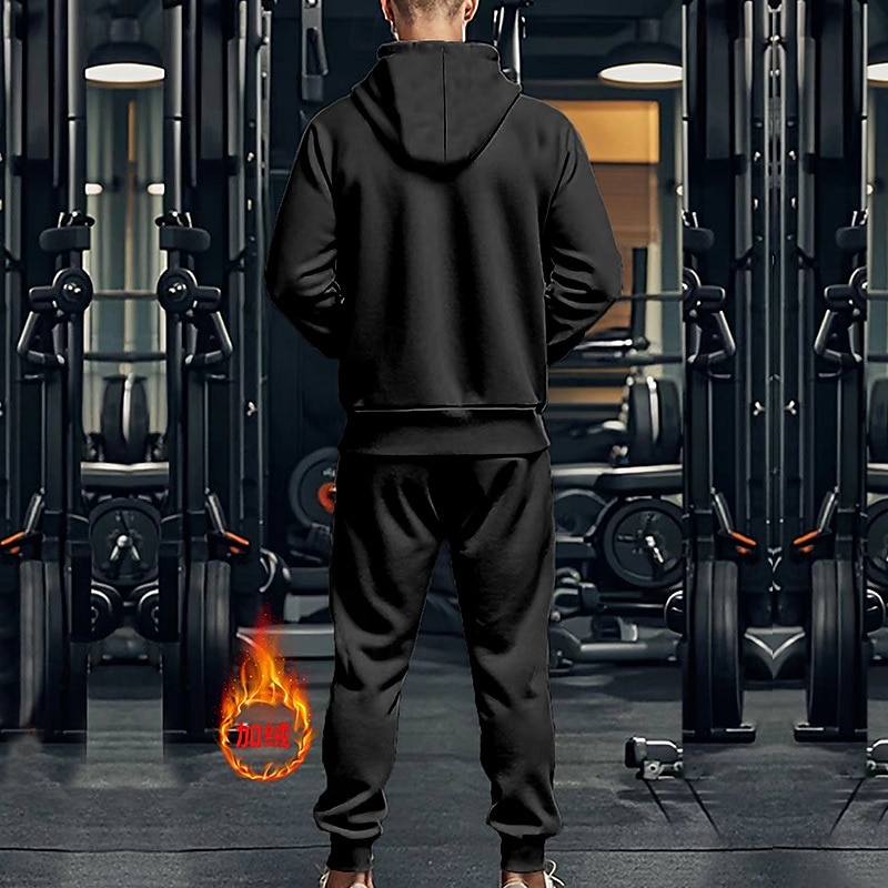 Per uomo Felpa con cappuccio Tuta Da Ginnastica Felpa con cappuccio a zip intera Tuta da ginnastica Nero Blu marino Cachi Grigio Con cappuccio Liscio Tasche A cordoncino 2 pezzi Sportivo Giornaliero del 2025 a $51.99 –P9