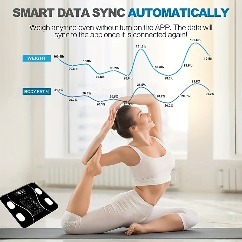 2025年 ワイヤレススマート体脂肪計は、自宅で体重、体脂肪、健康指標を正確に測定します  コレクション – $53.99 –P3