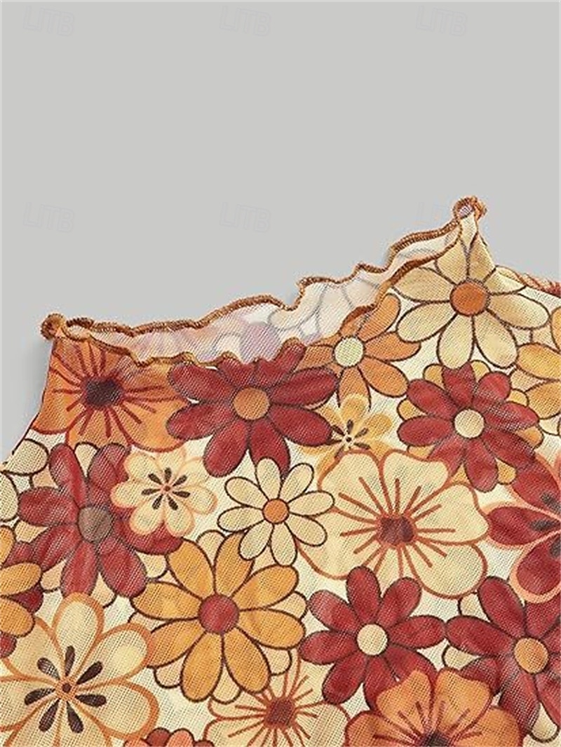 Retrò Vintage Anni '70 Disco Crop Top Hippie Stampa Per donna Giorno dei Re Mascherata Festa / Sera Parata dell'Orgoglio Mese dell'orgoglio Adulti Top del 2025 a $17.99 –P7