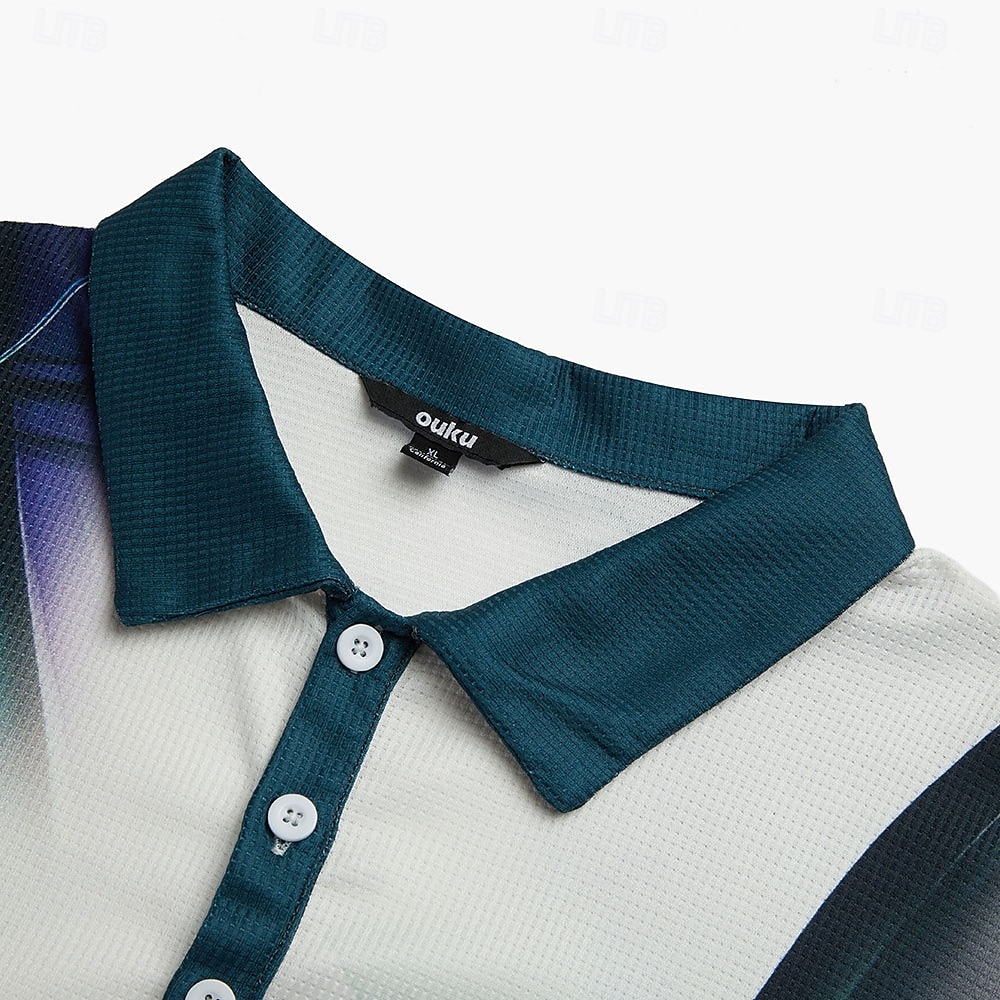 Men's Geometric Waffle Polo Shirts Golf Shirt Short Sleeve Polo Shirts Collared Shirts Business Casual Vacation Wear Formal Wear Festival Wear Buttons 3D Print Army Green Red Blue 2025 - $22.99 –P6