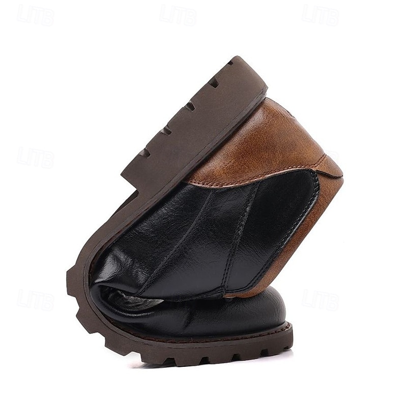 bottines en cuir marron pour hommes avec semelle robuste et coutures artisanales - parfaites pour les aventures en plein air et les tenues décontractées de 2025 ? $42.99 –P3