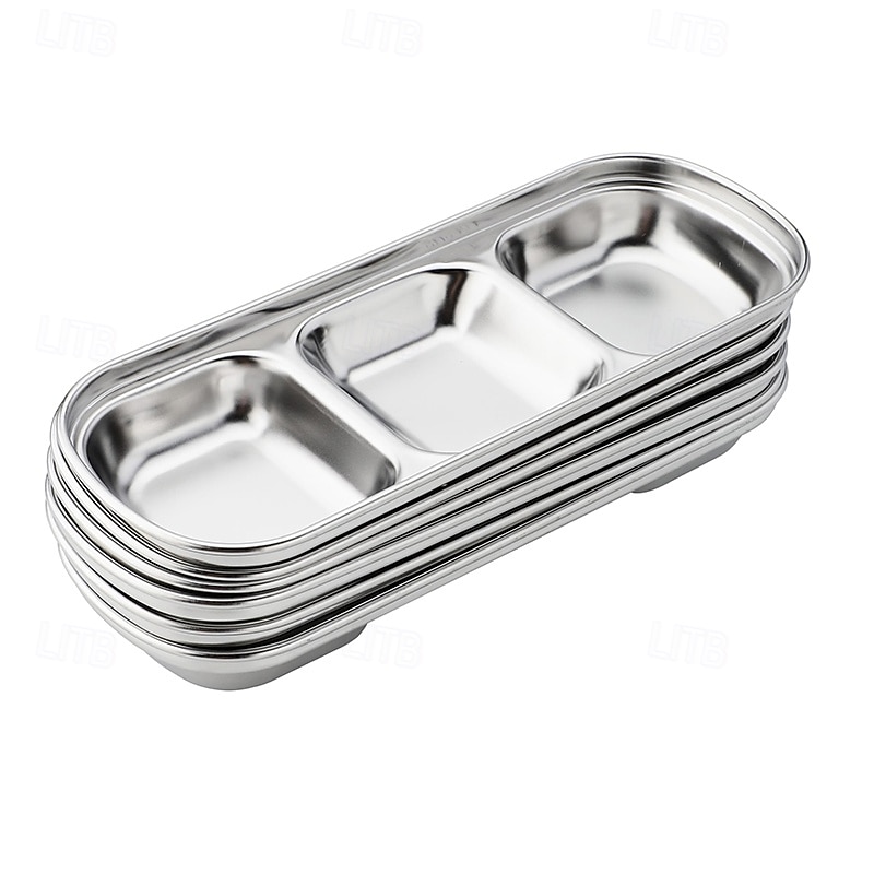2/4pcs Stainless Steel Soy Sauce Dish Dipping Bowls 3 Grids Divided Sauce Dishes Side Dishes for Soy Sauce Ketchup Seasoning Sushi (3 Grid) 2025 - $11.49 –P4