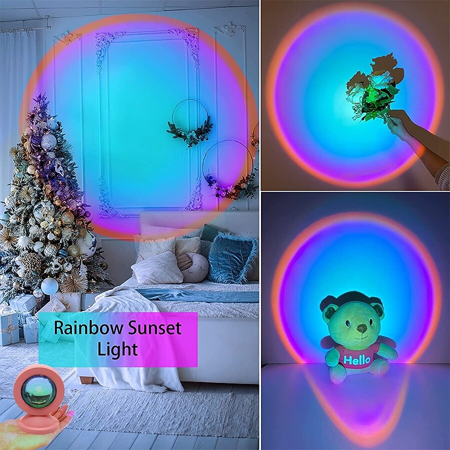 mini západ slunce led projektor světlo s dálkovým ovládáním 16 barev západ slunce led světlo oblouková lampa usb atmosféra osvětlení projekt pro dekoraci 2025 - $12.99 –P3