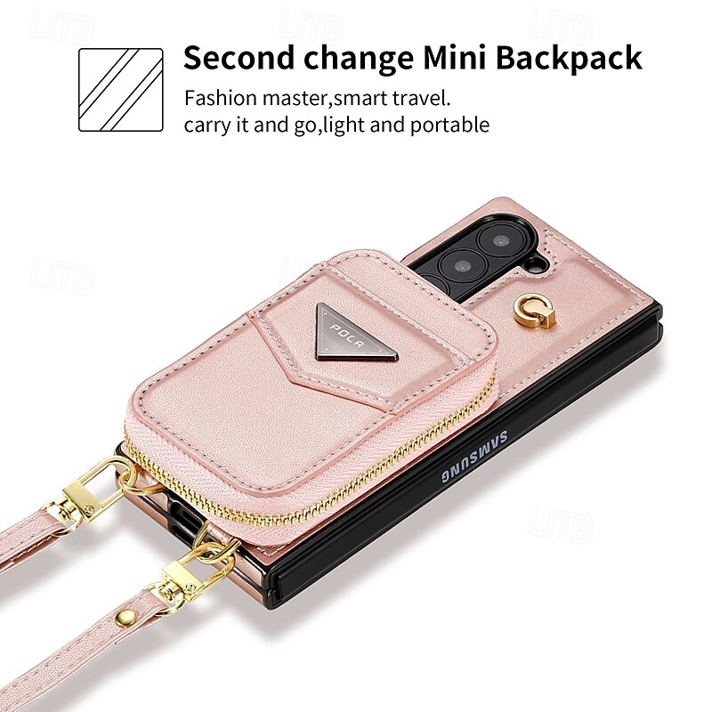 Phone Case For Samsung Galaxy Z Fold 6 Wallet Case with Stand Holder Zipper Full Body Protective Retro Genuine Leather 2025 - $33.99 –P4