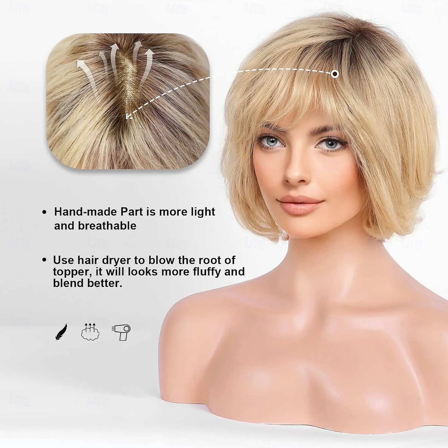 Human Hair Blend Wig Short Natural Straight Pixie Cut Side Part Layered Haircut Asymmetrical Brown Cosplay Curler & straightener Natural Hairline Capless Brazilian Hair Women's All Black / Blonde 14 2025 - $181.99 –P2